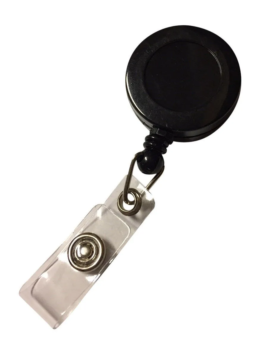 1 LR black anti choke lanyard with retractable badge reel for ID badges and proximity cardsLR