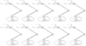 10 Sets Doll Holder, Doll Stand Adjustable Action Figure Display Holder, Mini Display Stand Doll Support for Home Shop Birthday Party Favor (Transparent color)