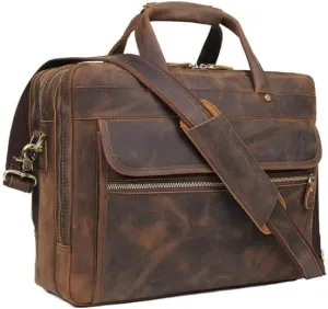 100% Genuine Indian Leather Briefcase Hand Bag, Meeting,Multi-Pirpose Unisex Premium Quality Vintage Bag | Ideal for gifts | Gift for him