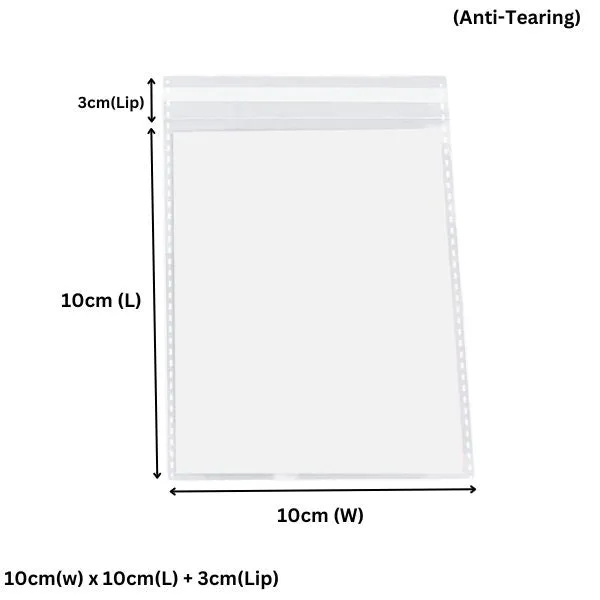100 x 100mm   30mm OPP Cellophane Resealable Plastic Bags- Get The Best Clear Plastic Poly Bags