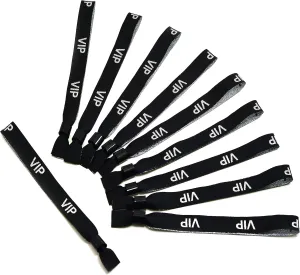 100pcs VIP Cloth Wristbands,Color Cloth Event Wristband,Color Bracelet Without Logo Resistant,Suitable for Concert Wrist Parties Admission Band for Events (Color : Black)