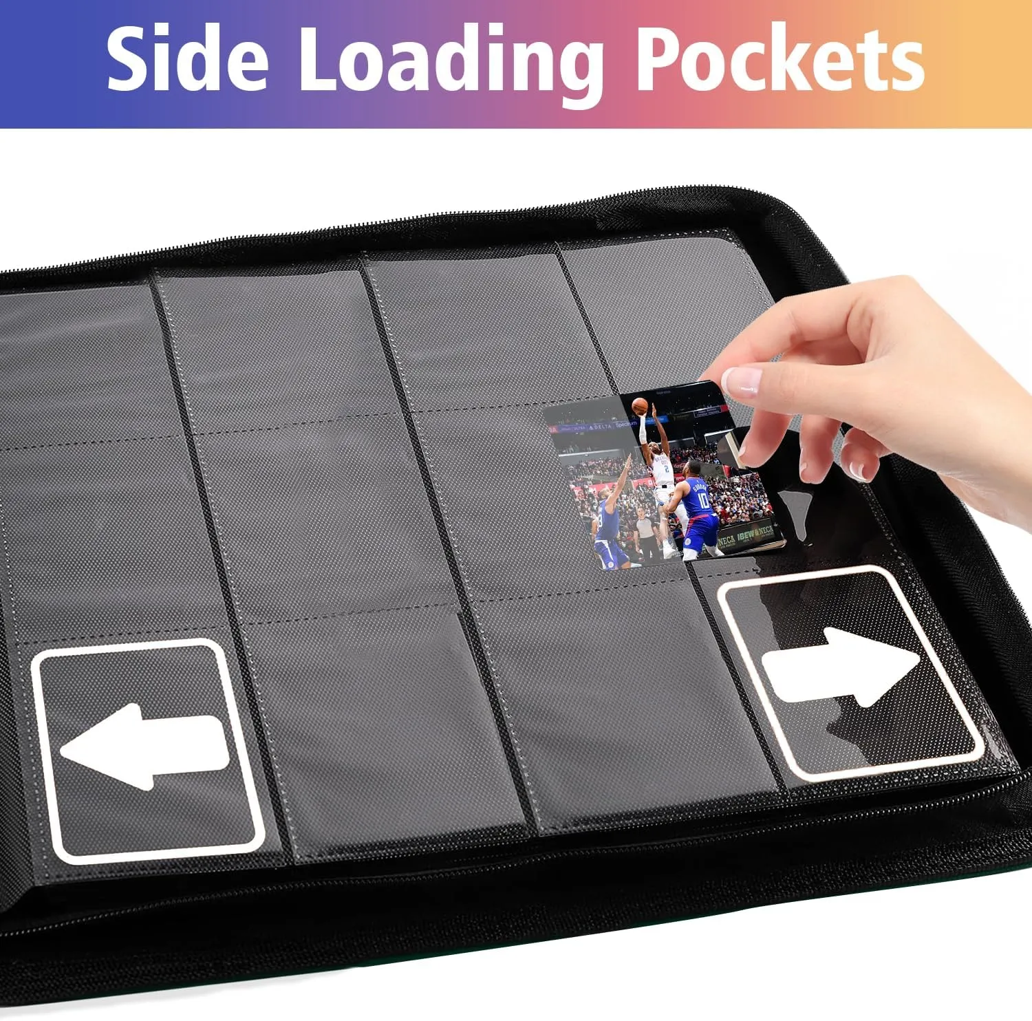 12 Pocket Card Binder, 720 Pockets PU Leather Zipper Trading Card Collection Album, Side-Loading Card Storage Folders for MTG, TCG, Game/Sport Crads