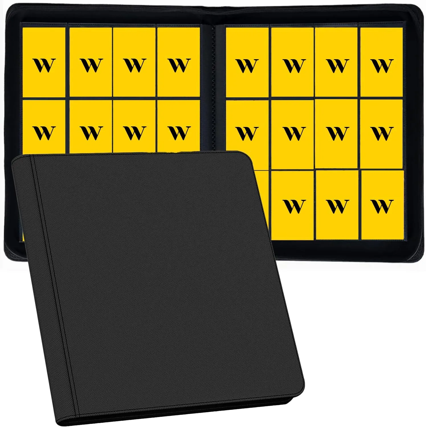 12 Pocket Card Binder, 720 Pockets PU Leather Zipper Trading Card Collection Album, Side-Loading Card Storage Folders for MTG, TCG, Game/Sport Crads