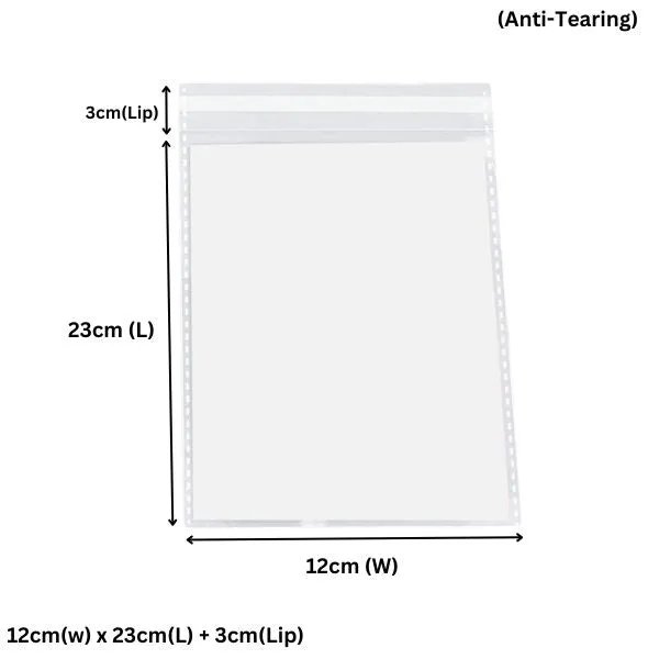 120 x 230mm   30mm OPP Cellophane Resealable Plastic Bags- Get The Best Clear Plastic Poly Bags
