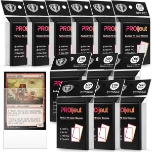 1200 Pack Card Sleeves Clear, Perfect Fit Inner Sleeves Ideal for Double-sleeving, Trading Card Sleeve Compatible with MTG, PKM, TCG and Gaming Cards (60 Microns)