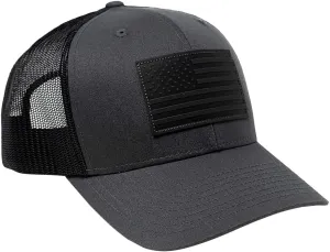 13 STRIPES American Flag Hat – Leather Patch Mesh Back Snapback Hat for Men & Women USA Flag Trucker Hat, Casual Unisex Hat