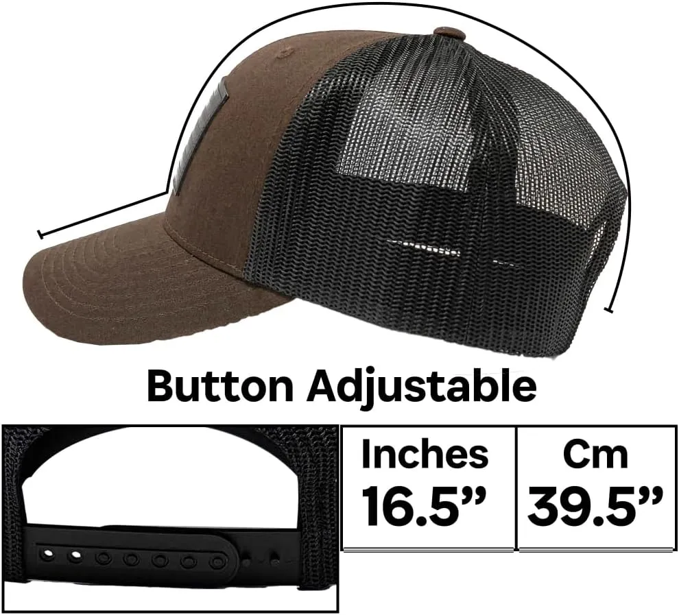 13 STRIPES American Flag Hat – Leather Patch Mesh Back Snapback Hat for Men & Women USA Flag Trucker Hat, Casual Unisex Hat