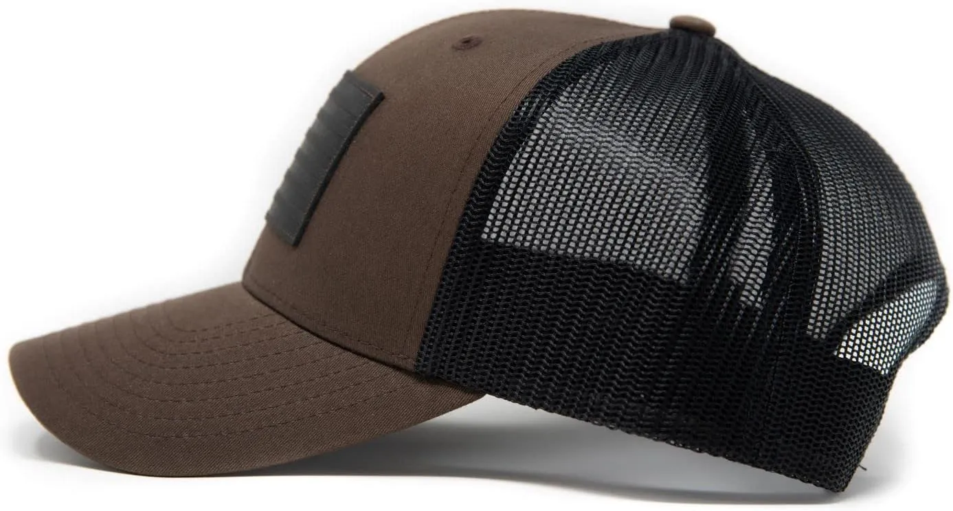 13 STRIPES American Flag Hat – Leather Patch Mesh Back Snapback Hat for Men & Women USA Flag Trucker Hat, Casual Unisex Hat