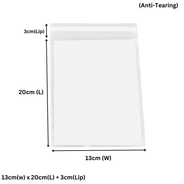 130 x 200mm   30mm OPP Cellophane Resealable Plastic Bags- Get The Best Clear Plastic Poly Bags