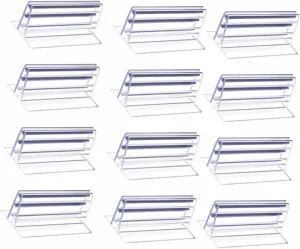 16pc Pack Sneeze Guard Holders Pvc Shield for Counter Desk Plate Supermarket Commodity Divider Sign Holder