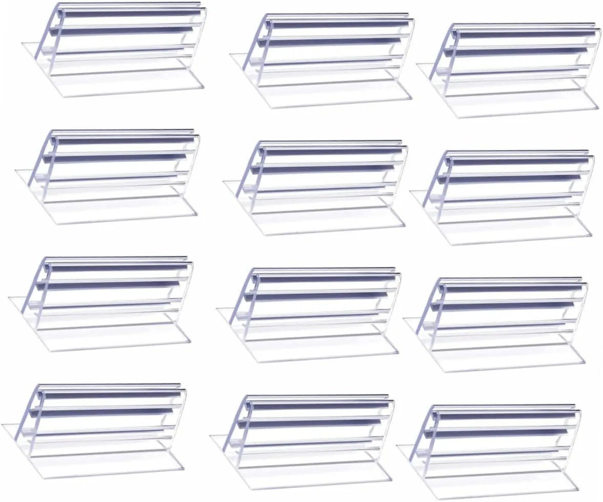 16pc Pack Sneeze Guard Holders Pvc Shield for Counter Desk Plate Supermarket Commodity Divider Sign Holder