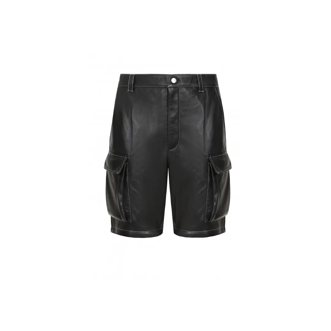 2-IN-1 Leather Cargo Trousers