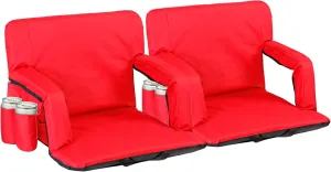 2 Pack Stadium Seats for Bleachers w/Back Support Padded Cushions 20.5"/25" Wide Comfortable Bleacher Chairs, Portable & Reclining Design - Ideal for Camping, Stadium Events