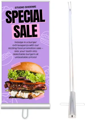2-sided Custom Retractable Banners 31.5x79in with Standard Stand, Customizable Sign for Business, Corporate Events, Advertising - Customized Prints with Travel Bag - 1 unit