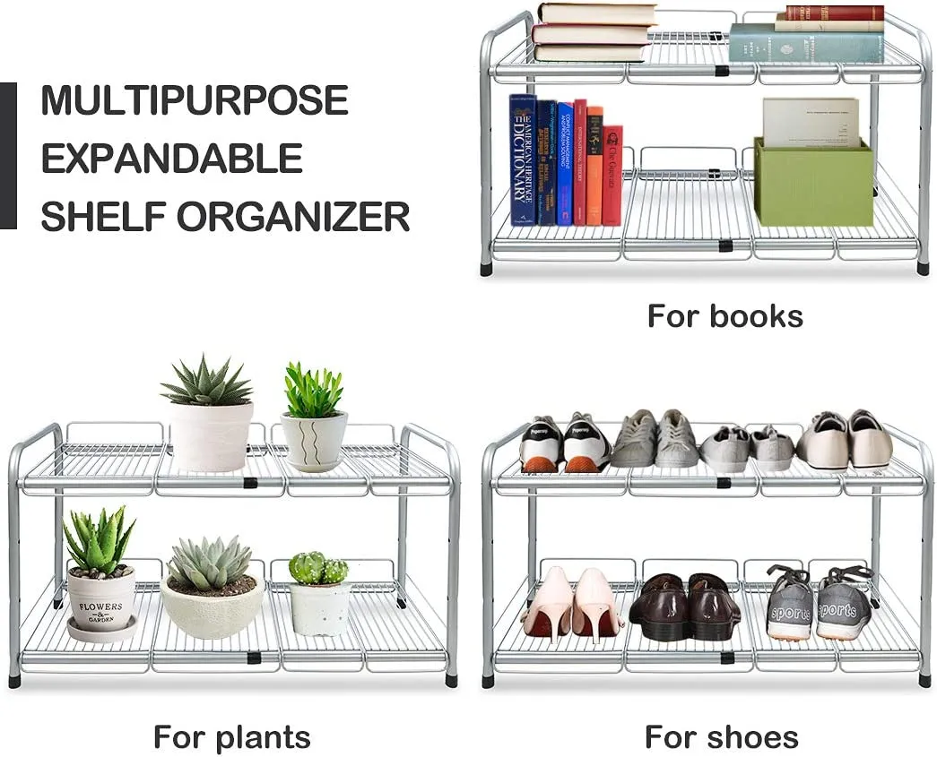 2 Tier Under Sink Expandable Shelf Organizer, Storage Rack