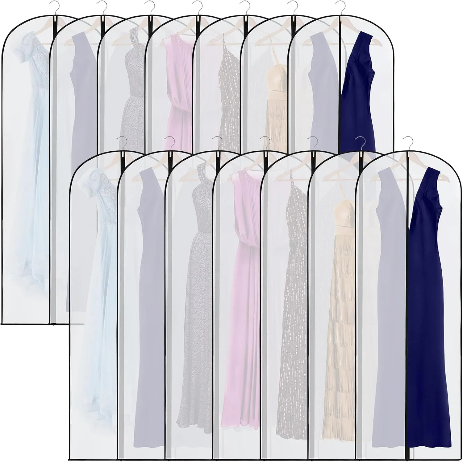 20 Pcs 72/60inch Bulk Garment Bags for Hanging Clothes Travel Garment Bag Suit Protector Cover Dress Bags Storage Bags for Clothes Long Dress Suit Coat Costumes Uniforms(24 x 72 Inch)
