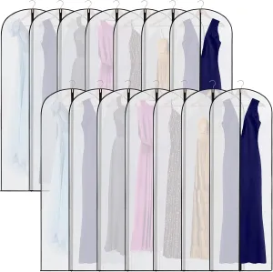 20 Pcs 72/60inch Bulk Garment Bags for Hanging Clothes Travel Garment Bag Suit Protector Cover Dress Bags Storage Bags for Clothes Long Dress Suit Coat Costumes Uniforms(24 x 72 Inch)