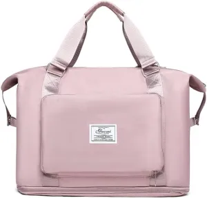 2025 new travel bag, sports and fitness, large-capacity expandable folding bag for production (Cherry blossom pink)