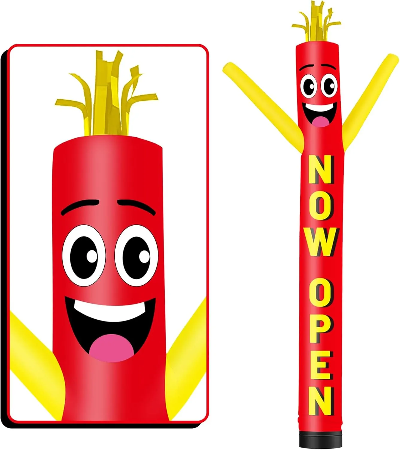 20FT Tall Now Open Inflatable Tube Man (18''Diameter) Wacky Wavy Dancing Guy for Outdoor Decoration Advertising Business Promotion (Blower Not Included)