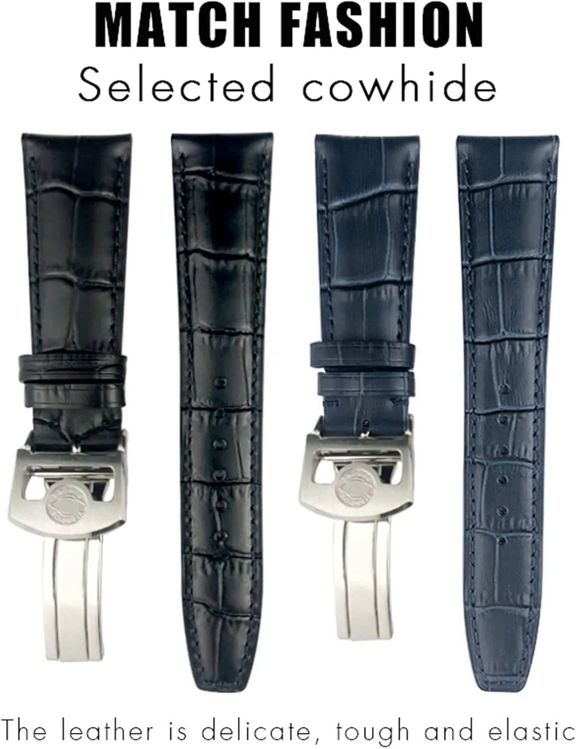 20mm 21mm 22mm Cowhide Watchband for IWC Portuguese Portofino Pilot Genuine Leather Watch Strap Spherical Buckle
