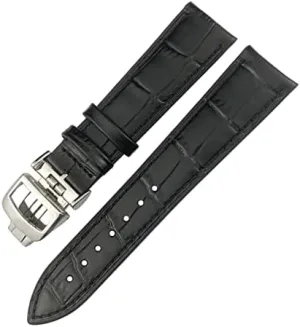 20mm 21mm Cowhide Watchband for Jaeger LeCoultre Master Watch Strap Soft Black Brown Blue Leather Bracelets Folding Buckle