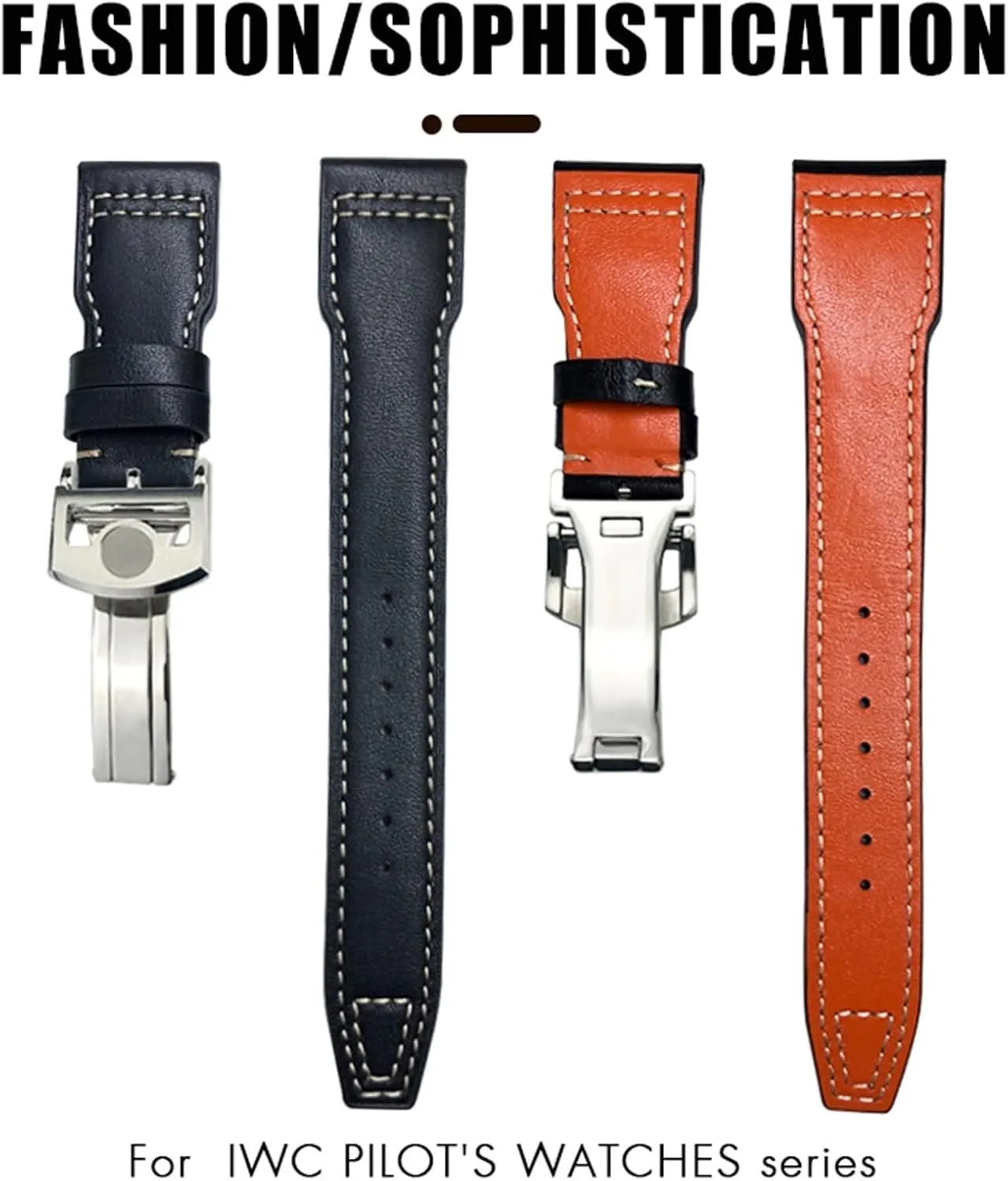 20mm Genuine Leather Watchband For IWC Big Pilot Watch Mark 18 Spitfire Hamilton Cowhide Soft Watch Strap