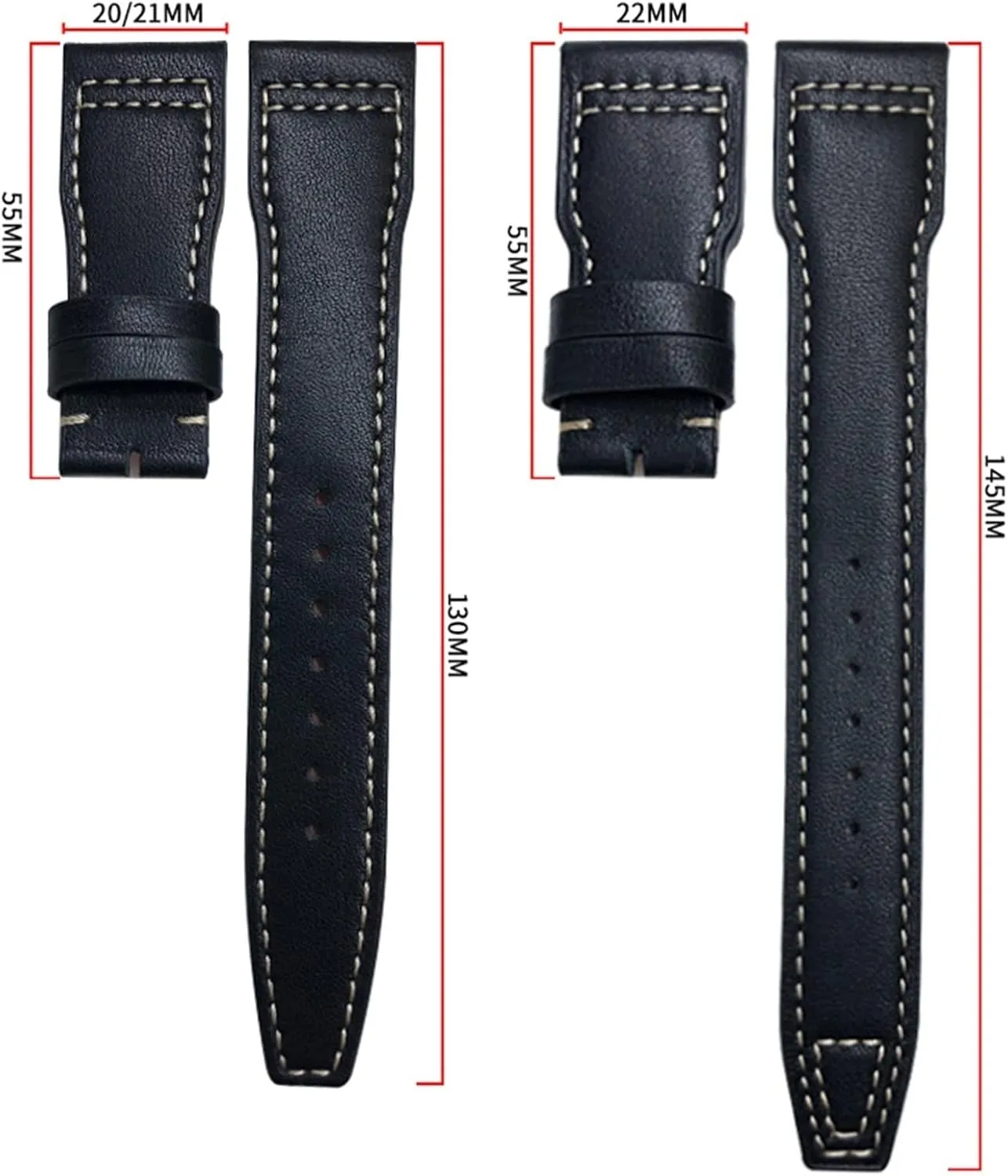 20mm Genuine Leather Watchband For IWC Big Pilot Watch Mark 18 Spitfire Hamilton Cowhide Soft Watch Strap