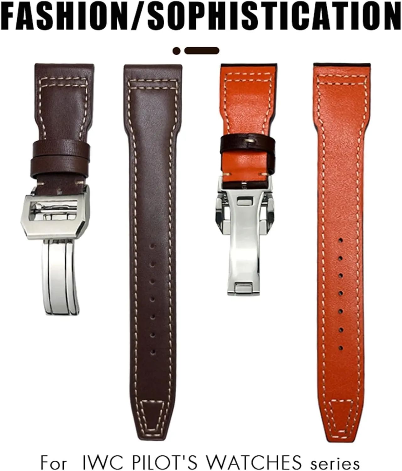 20mm Genuine Leather Watchband For IWC Big Pilot Watch Mark 18 Spitfire Hamilton Cowhide Soft Watch Strap
