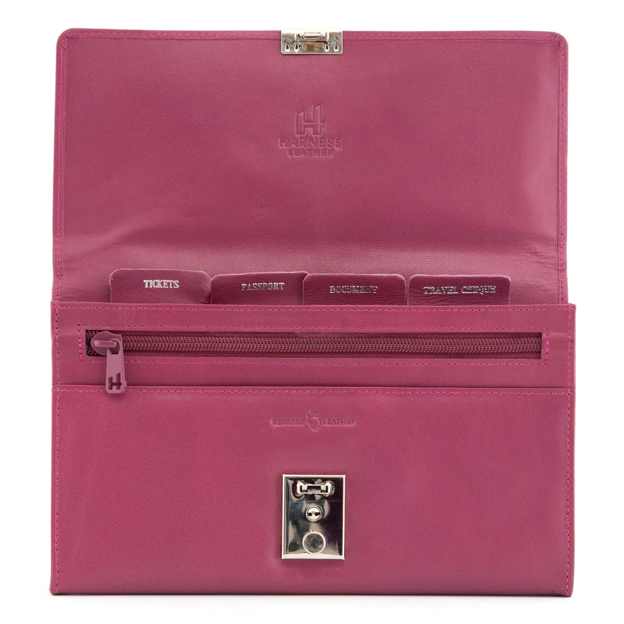 2301L 21 - Leather Travel Document Holder With Lock