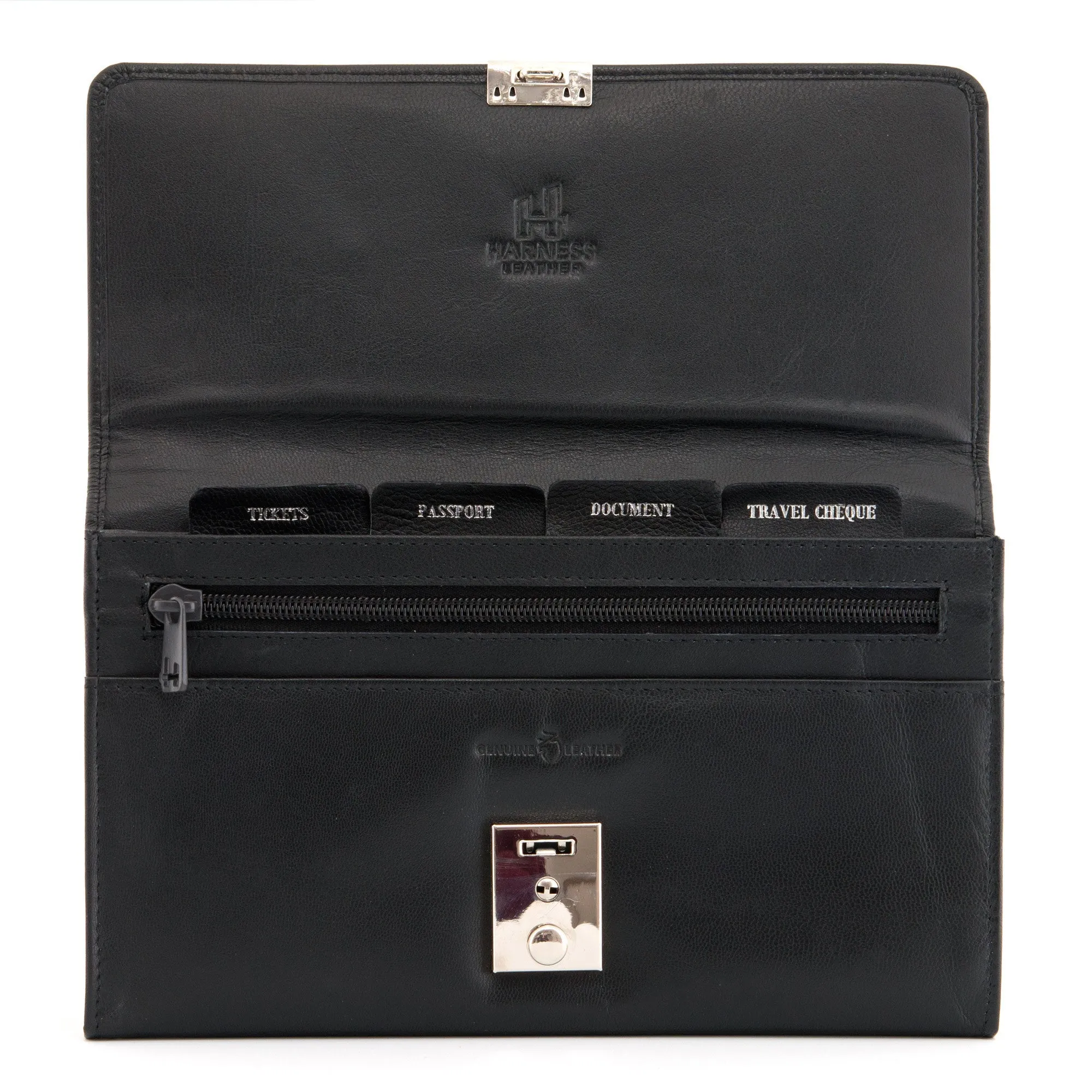 2301L 21 - Leather Travel Document Holder With Lock