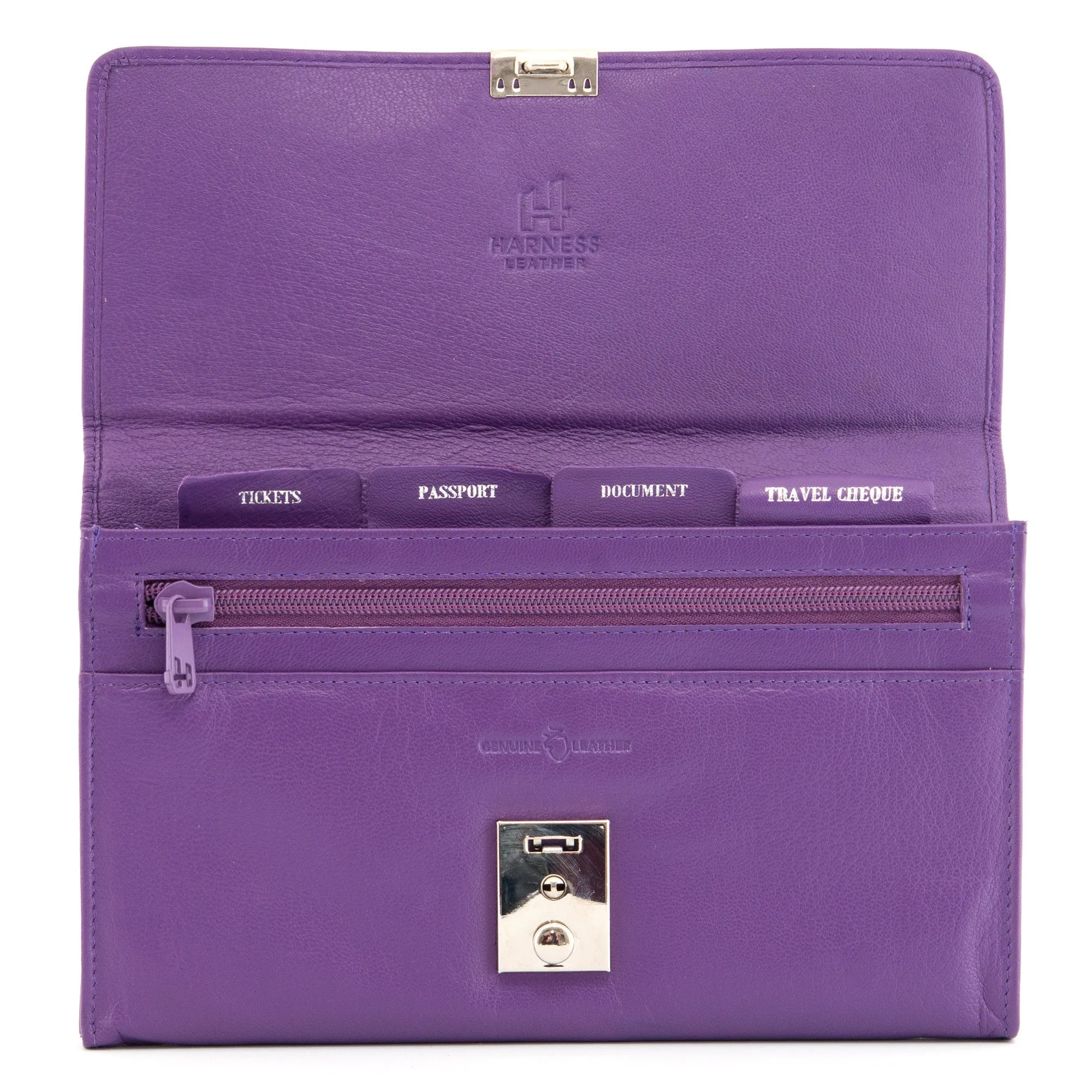 2301L 21 - Leather Travel Document Holder With Lock