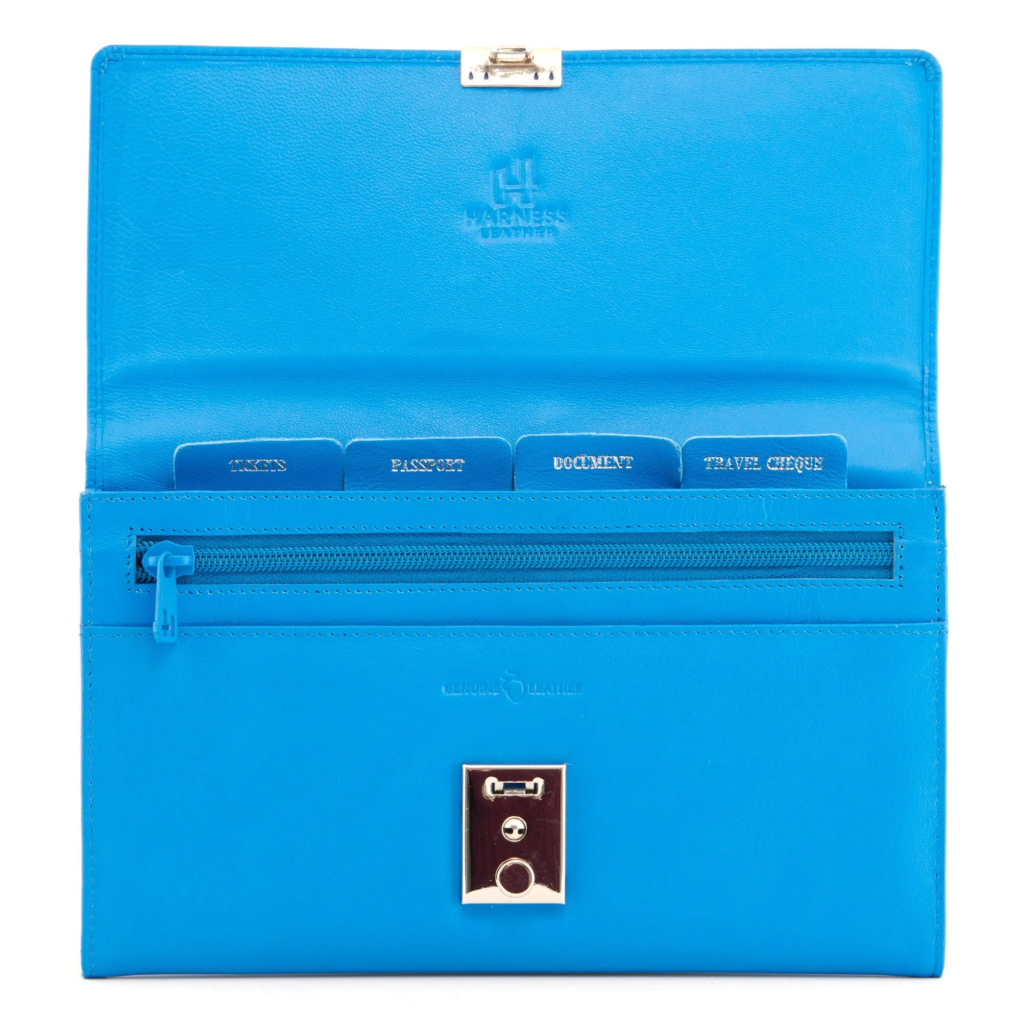2301L 21 - Leather Travel Document Holder With Lock