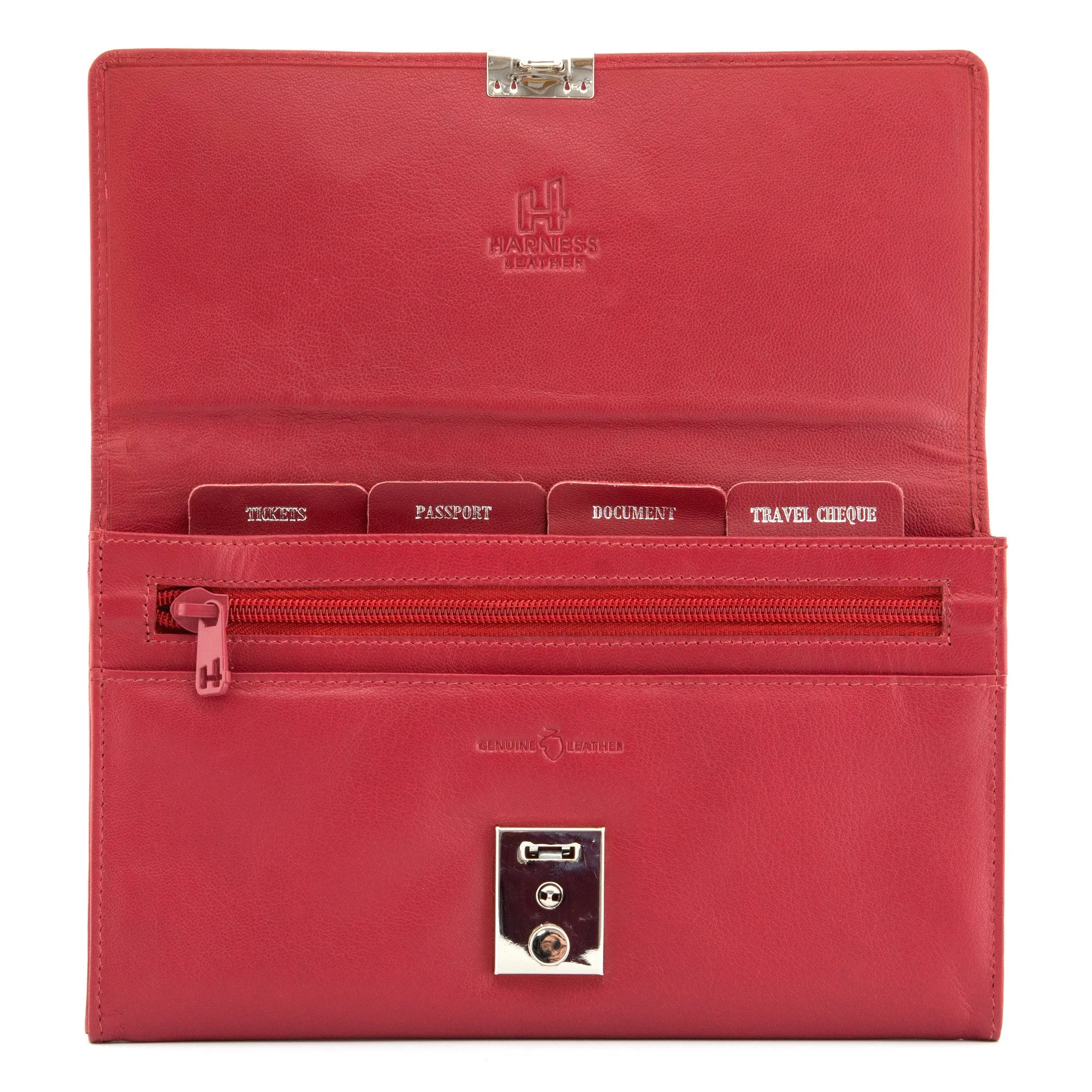 2301L 21 - Leather Travel Document Holder With Lock