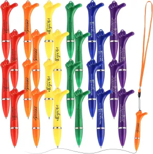 24 Sets Nurse Gift Inspirational Thumbs up Pens Bulk Motivational Quotes Funny Ballpoint Pens with Badge Lanyard Employee Appreciation Thank You Gift for Nurses Week Volunteer Teacher Students