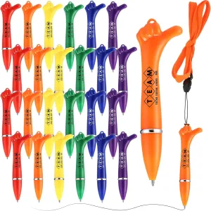 24 Sets Nurse Team Appreciation Gifts for Employees Inspirational Thumbs up Pens Motivational Funny Ballpoint Pens with Badge Lanyard Thank You Gift Bulk for Volunteer Nurse Teacher Students