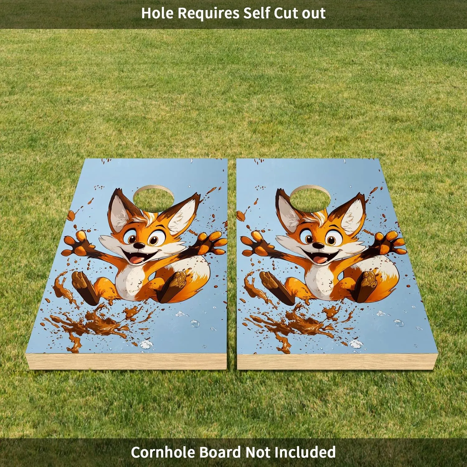 24×36 in Corn Hole Board Decals Decals Stickers Game Vinyl Wraps for Outdoor Events Easy Installation Laminated Weatherproof Game Board Bean Bag Toss Tailgate Backyard Beach Flag