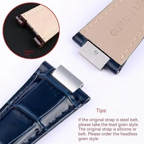 25mm*13mm For Patek Philippe Genuine Leather Watch Belt 5711 5712g Nautilus Watch Strap Special Interface Men Watchbands