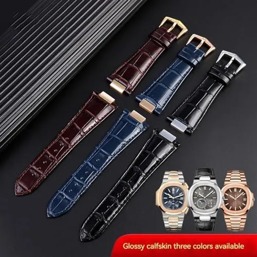25mm*13mm For Patek Philippe Genuine Leather Watch Belt 5711 5712g Nautilus Watch Strap Special Interface Men Watchbands