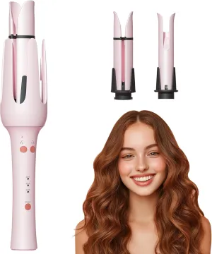 2in1 Automatic Curling Iron Set-1 Inch Curling Wand& 1.25 Inch Auto Hair Curler for Effortless Curls, Anti-Tangle Rotating Curling Iron, 4 Temperature Setting & Dual Voltage