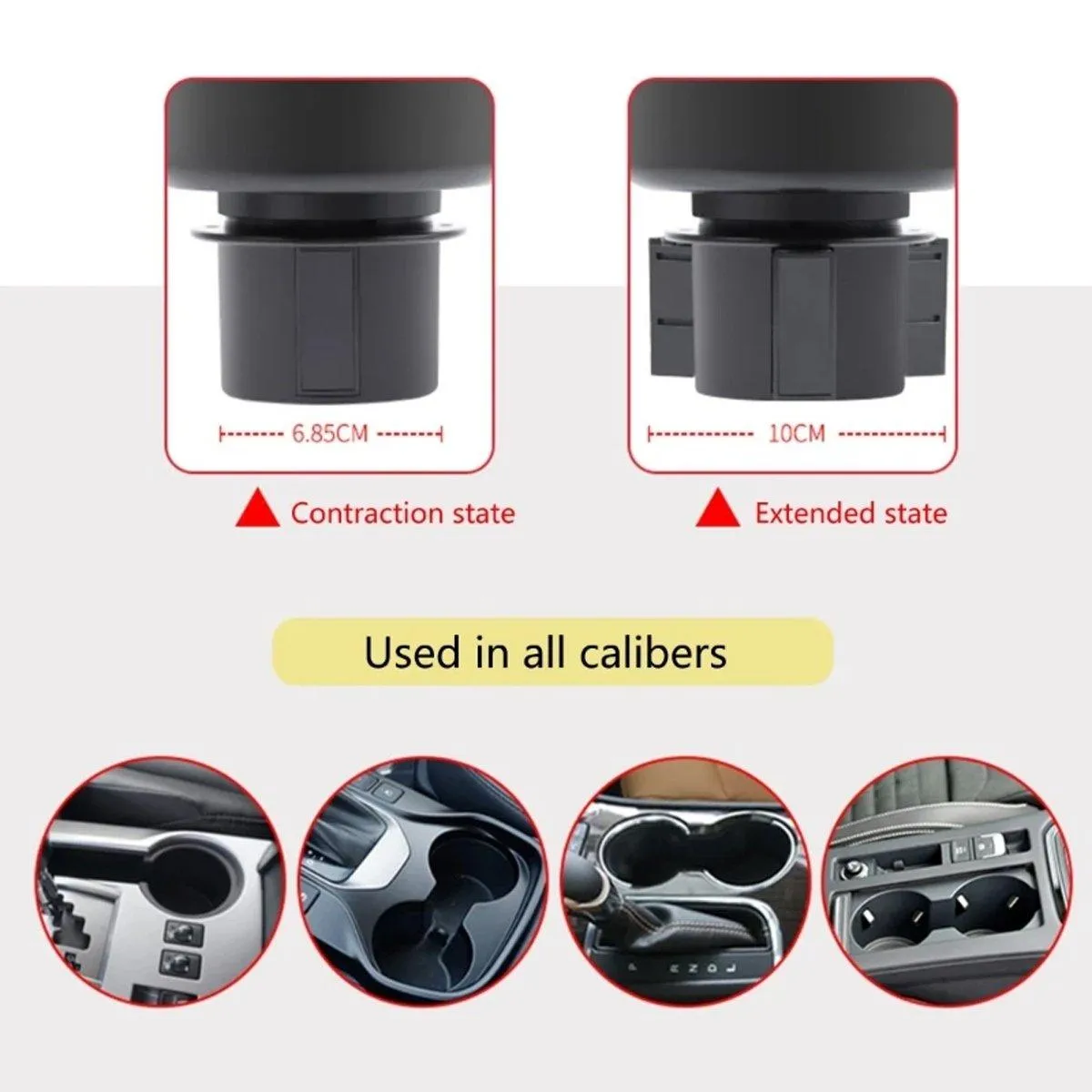 2pcs Car Cup Holder Organiser Dual 2-in-1 Adjustable Drink Holder for Vehicles