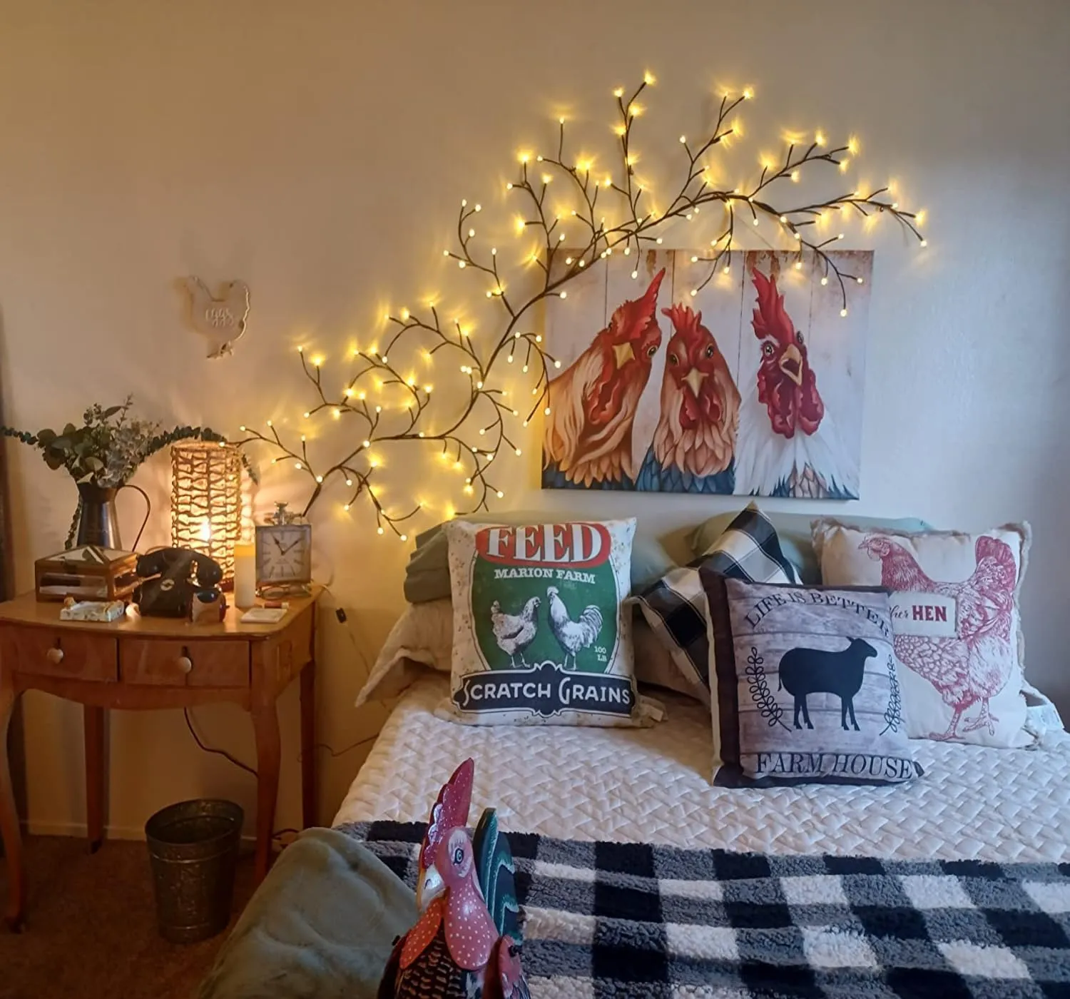 2Pcs Enchanted Willow Vine Lights with Remote, Christmas Swags Decorations Indoor Room Decor, 18 Branches 144 LEDs Lighted Willow Vine Lights for Walls Bedroom Home Decor