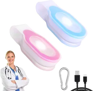 2Pcs Nurse Light for Night Shift - Clip-On LED Flashlight for Badge Reel, Portable Nursing Accessories Ideal for Nurses, Healthcare Workers