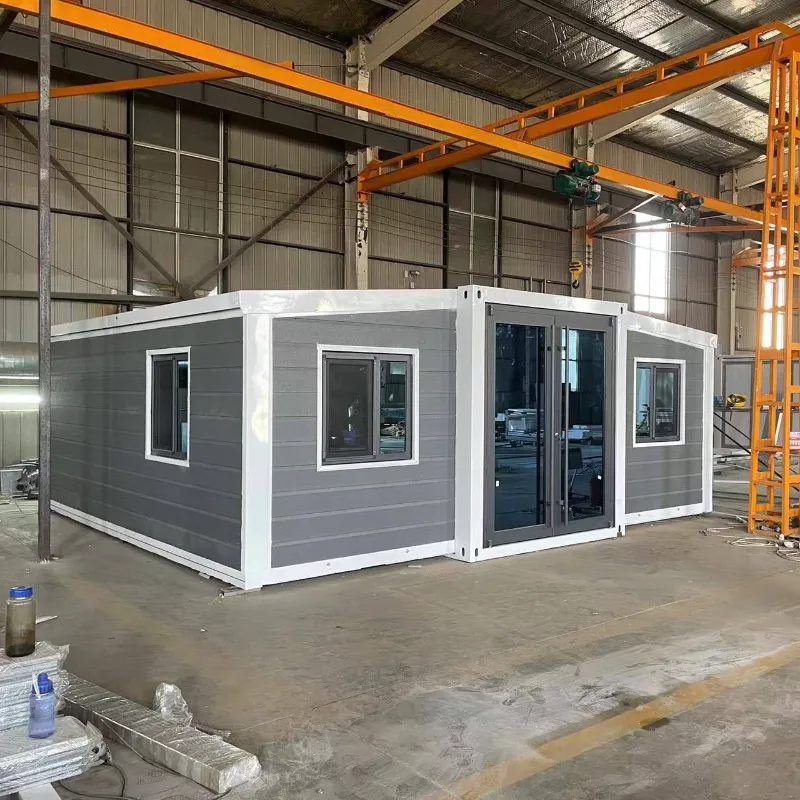 3 or 4 Rooms Prefab double wing folding house extensible expandable container house