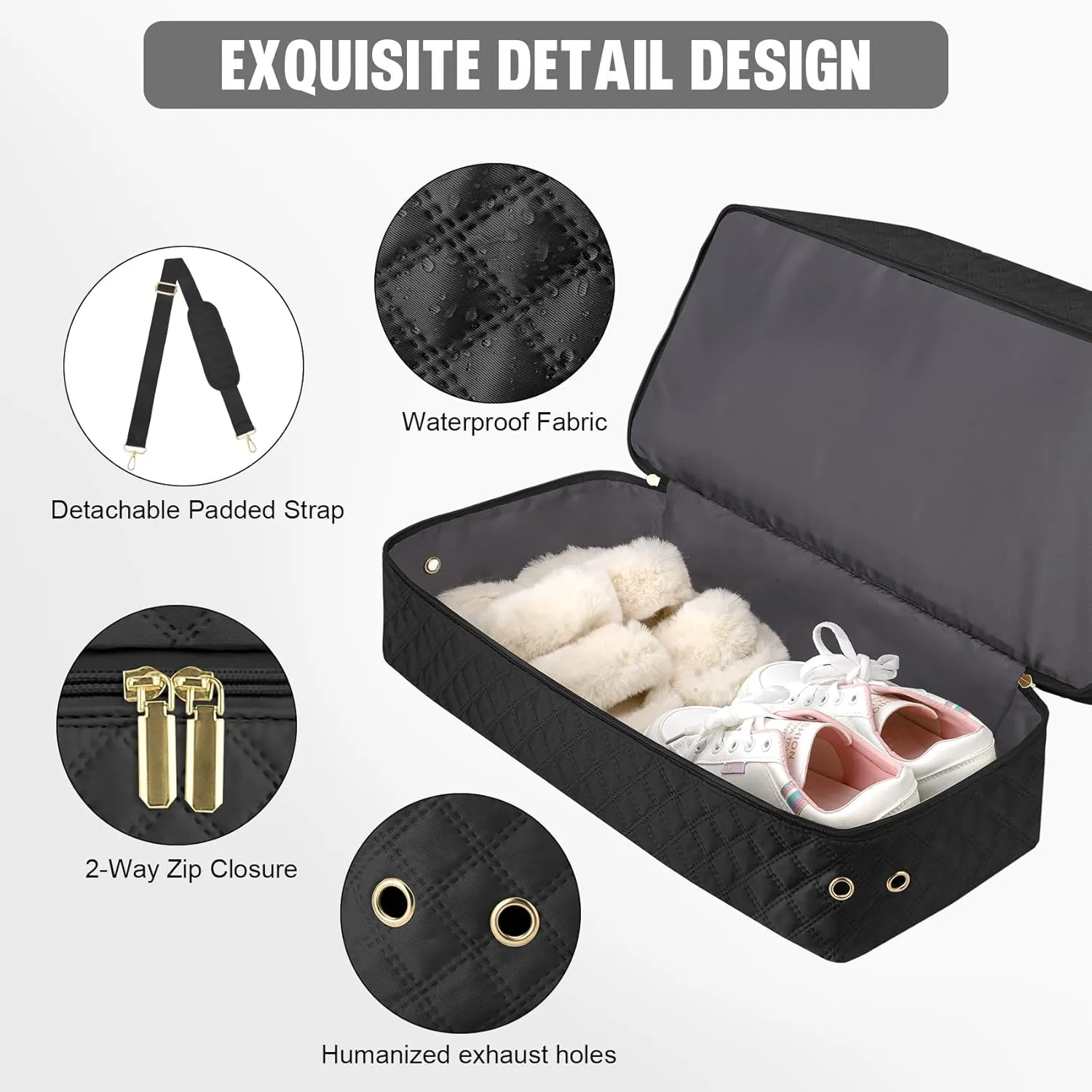3 Pack Travel Duffle Bag, Weekend Bags for Women with Shoe Compartment, Large Toiletry Personal Item Travel Carry on Bags with Wet Pocket, Gym Overnight Hospital Bag for Delivery Business Black