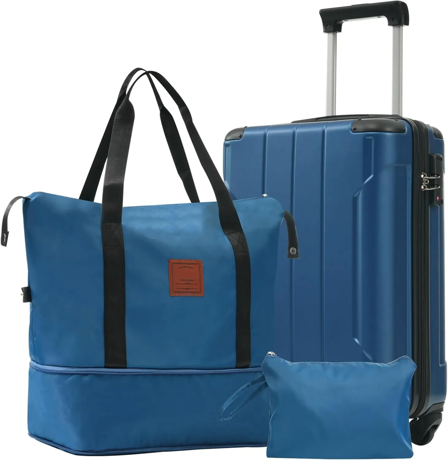 3-Piece Luggage Set, 20" Carry-On Suitcase, Weekender Bag, Toiletry Bag, 22x14x9, Lightweight ABS, Smooth Spinner Wheels
