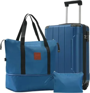 3-Piece Luggage Set, 20" Carry-On Suitcase, Weekender Bag, Toiletry Bag, 22x14x9, Lightweight ABS, Smooth Spinner Wheels