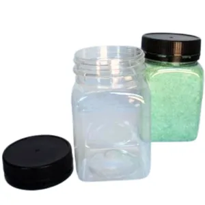 375gm Clear Jars with Black Lid