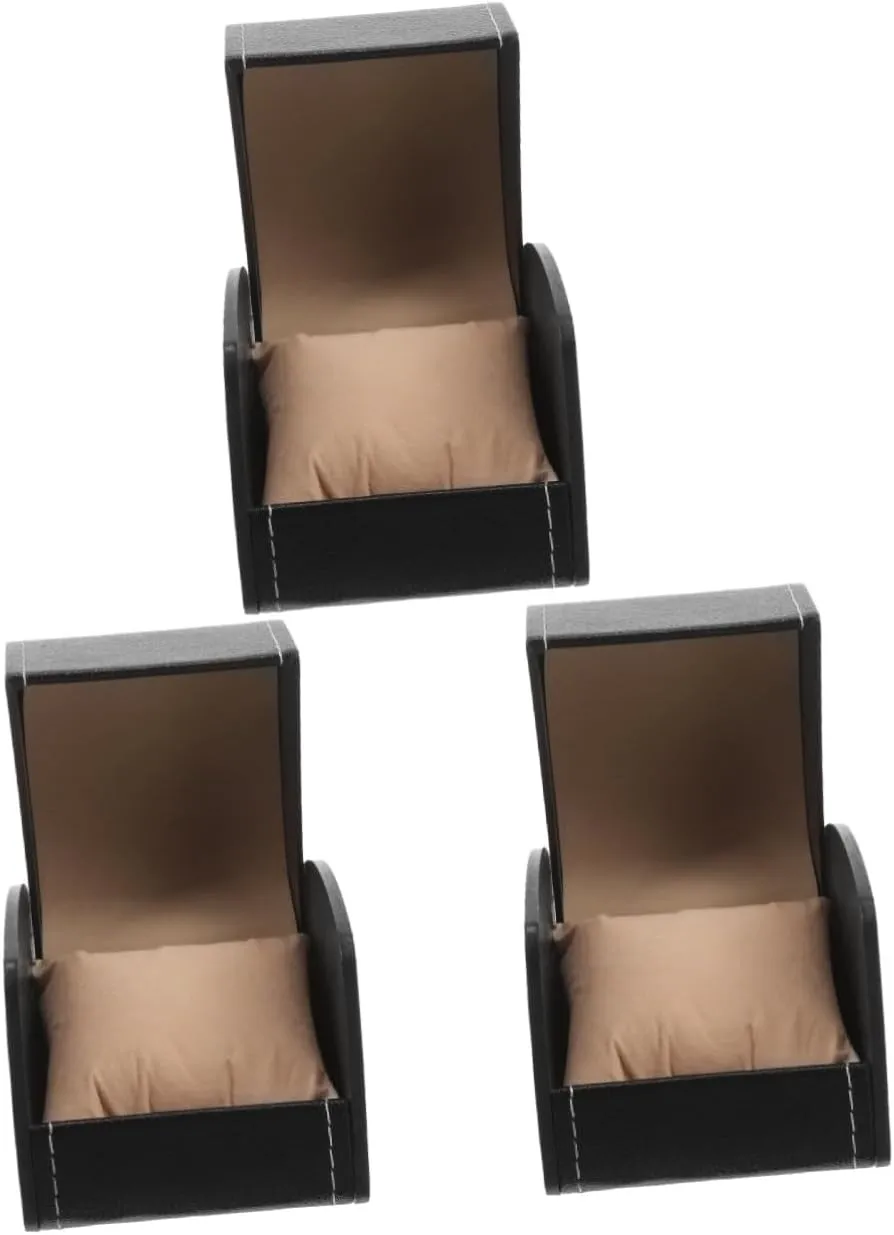 3pcs Box Watch Display Case Leather Watch Organizer for Men Women Storage Box Travel Case Display Stand