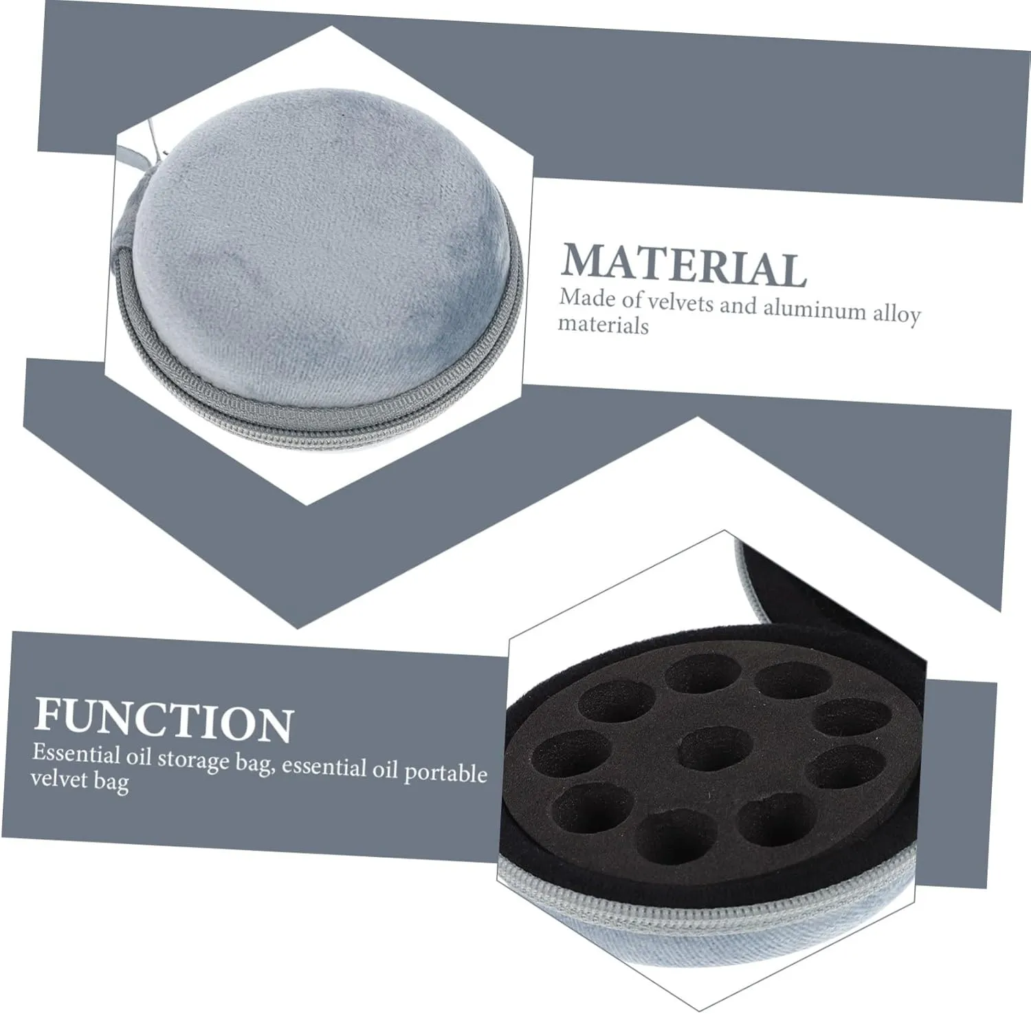 3pcs Essential Oil Carrying Case Nail Polish Bag Round Storage Pack Essential Oil Holder