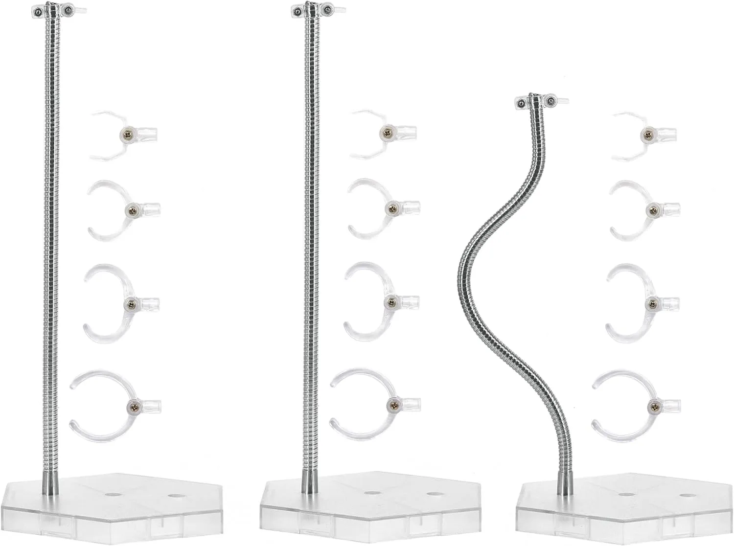 3PCS Large Size Action Figure Stand Compatible with 1/6 and 1/9 Scale Figures and Toys, Stop Motion Stand Come with Screwdriver.